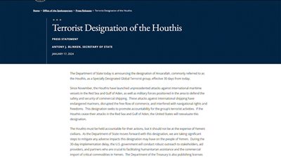 إعادة الحوثيين إلى القائمة الأمريكية للإرهاب.. ماذا بعد؟ 