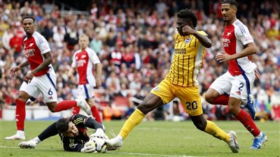 آرسنال يتعادل مع برايتون ويتقاسم معه صدارة الترتيب