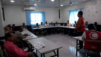 انتقالي لحج يشارك في ورشة لتعريف برامج ومبادئ الهلال والصليب الأحمر