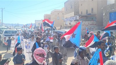 مسيرات جماهيرية حاشدة تعم مديريات محافظة شبوة بمناسبة انتصار القوات المسلحة الجنوبية 