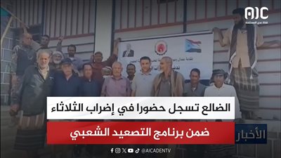 الضالع تسجل حضورا في إضراب الثلاثاء ضمن برنامج التصعيد الشعبي